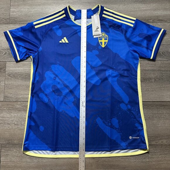 Sweden National Football Team Adidas Aeroready Jersey Women’s XL Blue NWT - Picture 5 of 5